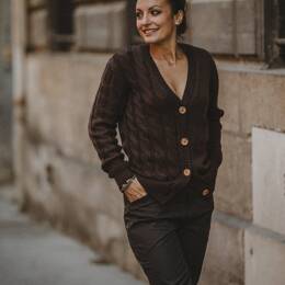 GILET TORSADE MARRON