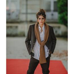 ECHARPE EN MERINOS CAMEL