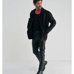PANTALON EN CUIR NOIR