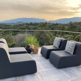 MYKONOS | Fauteuil extérieur Cozip | 76x60, assise 38, dossier 38 cm