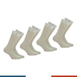 Lot de 4 paires de chaussettes mi-hautes Fil d'Ecosse homme Fait en France Eminence