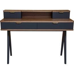 Bureau noyer massif et laqué 4 tiroirs