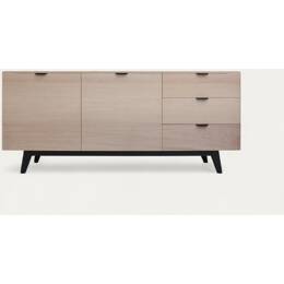 Buffet chêne massif et laqué 2 portes 3 tiroirs