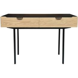 Console chêne massif et laqué 2 tiroirs