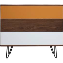 Commode noyer massif et laqué 3 tiroirs