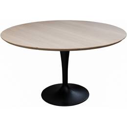 Table ronde chêne massif blanchi sur pied tulipe