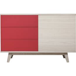 Buffet Chêne massif et laqué 3 tiroirs 1 porte