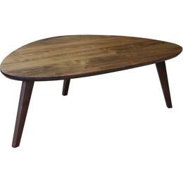 Table basse galet noyer naturel massif