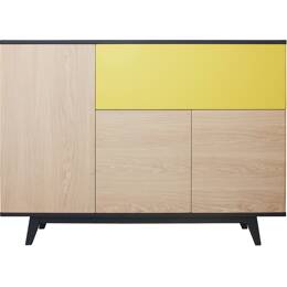 Vaisselier chêne massif et laqué 3 portes 1 abattant