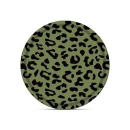 Plateau Léopard Kaki 37 cm – grand plateau rond décoratif, robuste et pratique