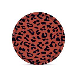 Plateau Léopard Terracotta 37 cm – Rond, robuste et fabriqué en France