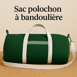 Sac polochon personnalisé avec bandoulière réglable