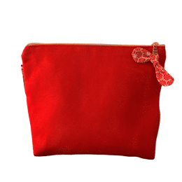 Trousse orange intérieur géométrique