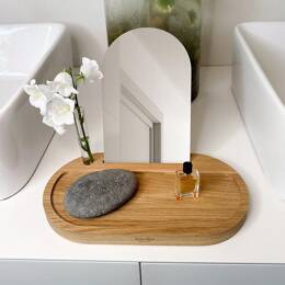 Alice - Miroir à poser avec rangement en chêne