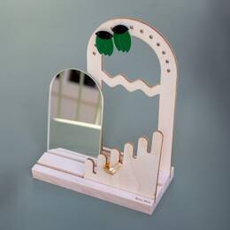 Parenthèse - Porte bijoux en bois avec miroir - Bois bouleau