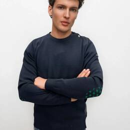 Pull marin "Bétahon" Lys 50% laine - Fuschia - Homme