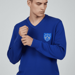 Pull col V "Mael" enfant brodé coeur