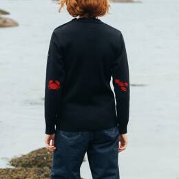 Pull marin femme laine coudières Homard & Crabe — Baie des Caps - Bleu Marine - Femme