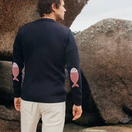 Pull à coudières "Poisson rayé"