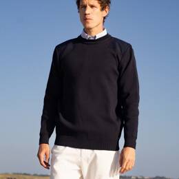 Pull "Brise Mer" col rond - inspiré Marine Nationale 100% laine
