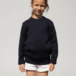 Pull col rond "Faouet" - Bleu Marine - Enfant