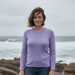 Pull femme Roscoff – 100% laine mérinos - Lavande - Femme