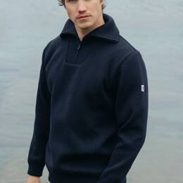 Pull "Fréhel" col camionneur 100% laine - Bleu Marine - Homme