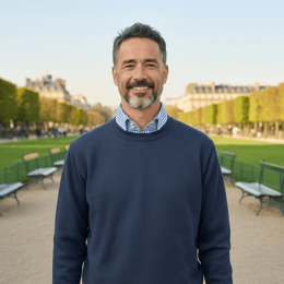 Pull homme col Rond "Hélice" coupe confort - Jaune - Homme