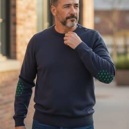 Pull marin "Bétahon" Lys 50% laine - Fuschia - Homme