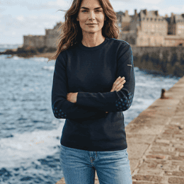 Pull marin "Pen Lan" Lys - Vert vif - Femme