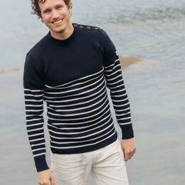 Pull marin "Petit Erquy" rayé 100% Laine