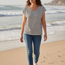 Top marin femme "Morgane" - Blanc Ciel - Femme
