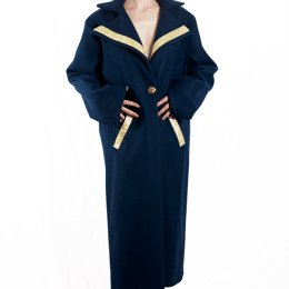 Manteau bleu en laine Gertrude