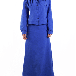 Jupe bleue en lin Elena