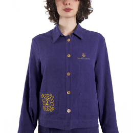 Veste bleue en lin Georgia