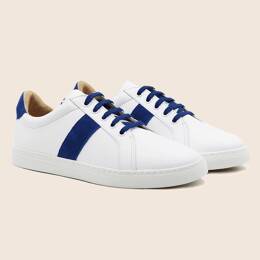 Baskets Made in France cuir bleu