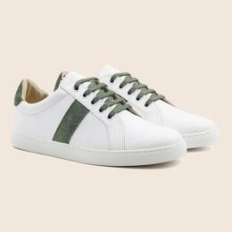 Baskets Made in France cuir kaki