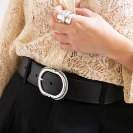 Ceinture Camargue cuir noir
