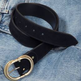 Ceinture Honfleur cuir daim noir