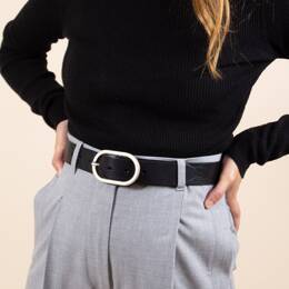 Ceinture large cuir noir