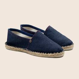 Espadrilles toile jean en chanvre bleu