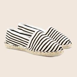 Espadrilles toile coton noir doré