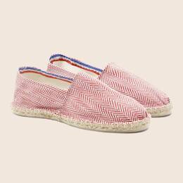 Espadrilles coton upcyclé blanc rouge