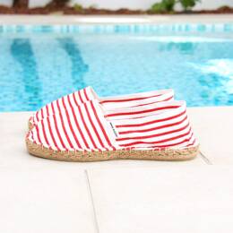 Espadrilles toile coton rouge & doré