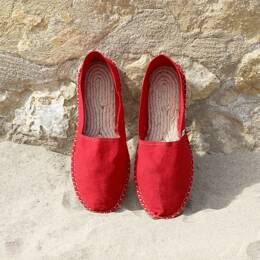 Espadrilles toile coton rouge