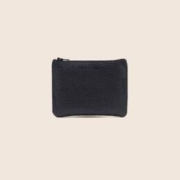 Pochette cuir upcyclé noir
