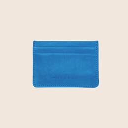 Porte-cartes cuir upcyclé bleu royal