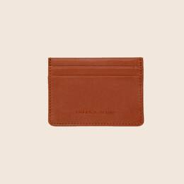 Porte-cartes cuir upcyclé brique