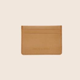 Porte-cartes cuir upcyclé camel
