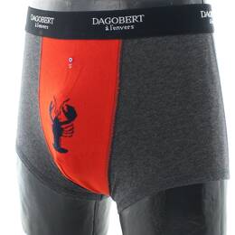 Boxer fantaisie à motif Homard Anthracite et Rouille